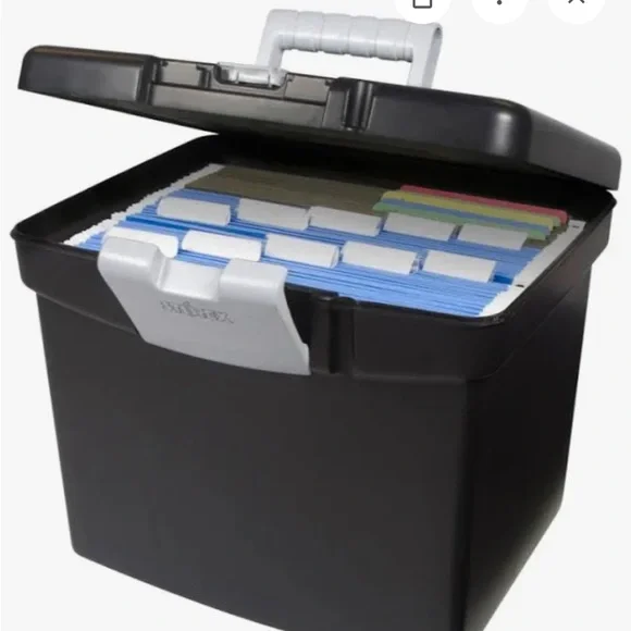 Storex Portable File Box with Top Organizer - Picture 2 of 8